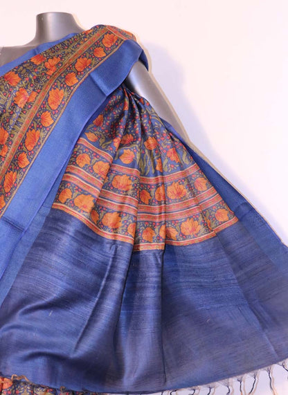 Exclusive Floral Printed Pure Tussar Silk Saree AI208380