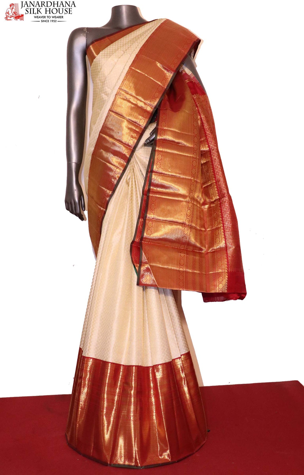 Exquisite Grand Wedding Zari Brocade Kanjeevaram Silk Saree AI214494