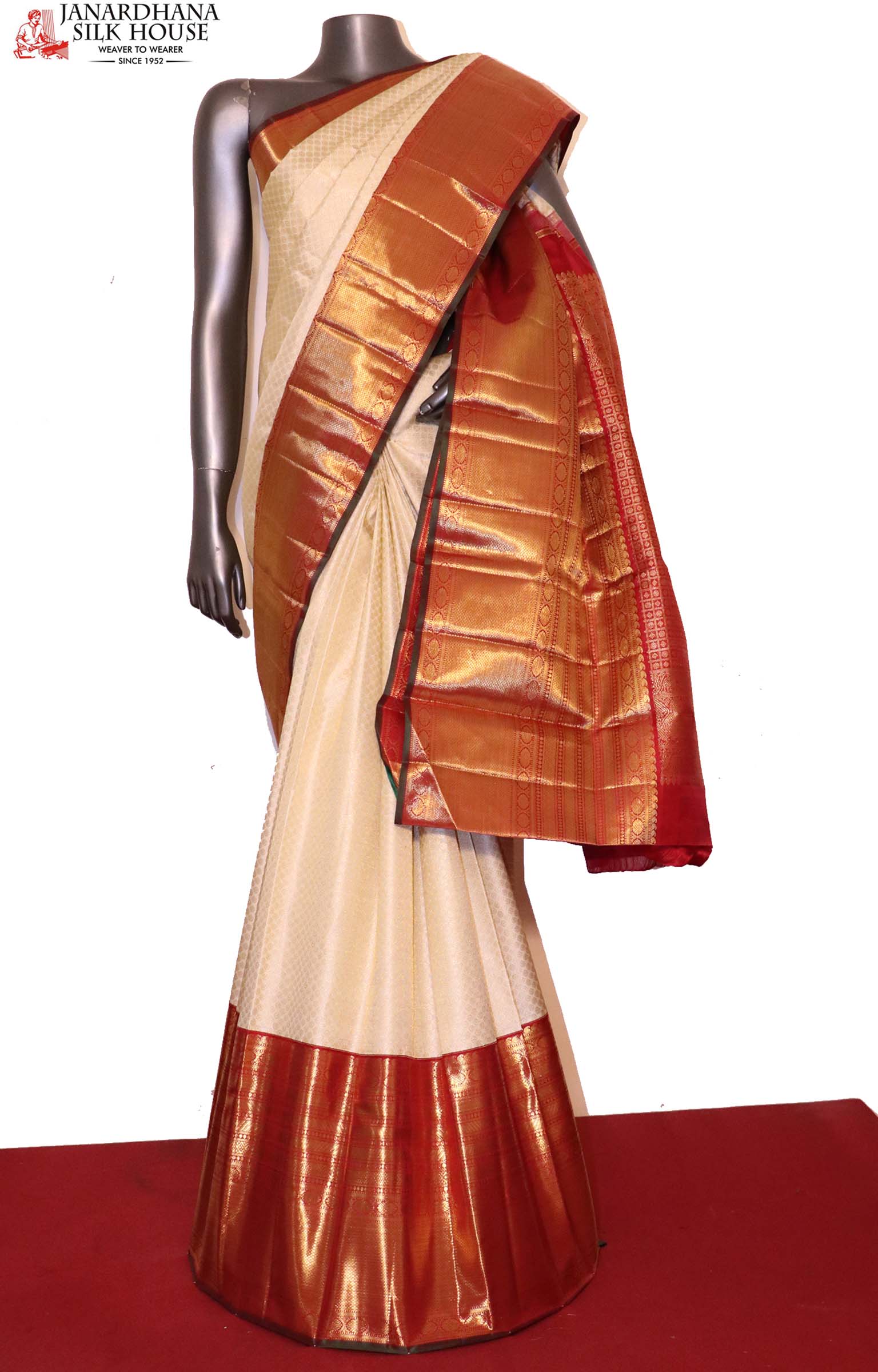 Exquisite Grand Wedding Zari Brocade Kanjeevaram Silk Saree AI214494