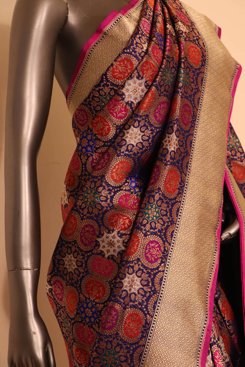 contemporary wedding handloom banarasi silk saree ah204715