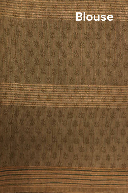 Pure Floral Peacock Tussar Silk Saree AK208412