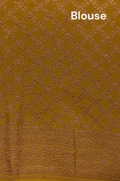 Pure Handloom Zari Butta Banarasi Crepe Silk Saree AL200312
