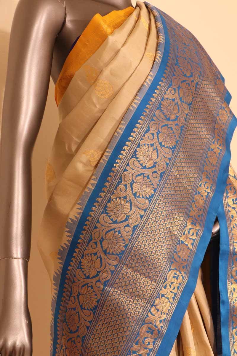 Grand &amp; Ganga Jamuna Handloom Pure Gadwal Silk Saree AG207199