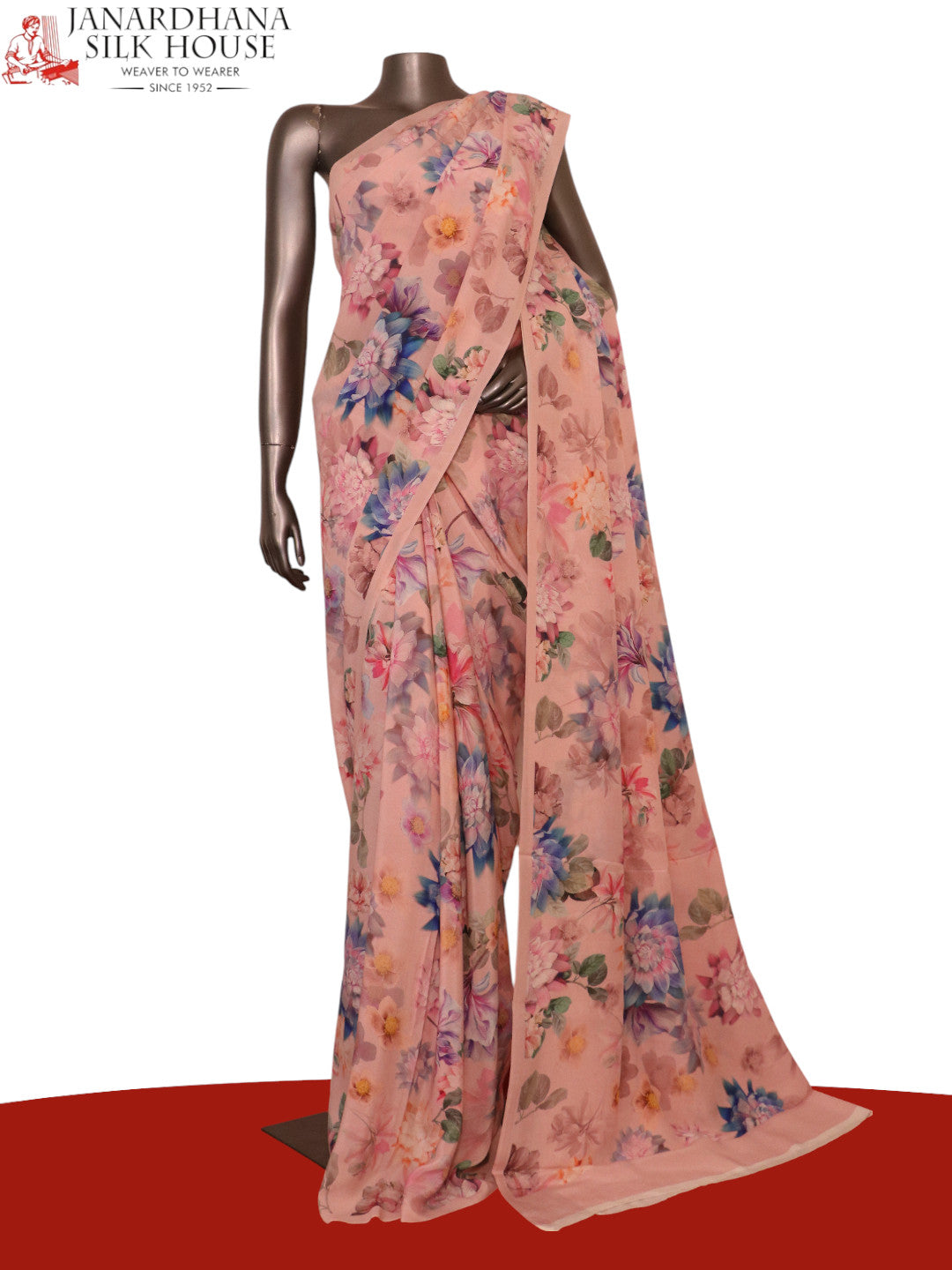 Floral  Pure Crepe Silk Saree AK201479