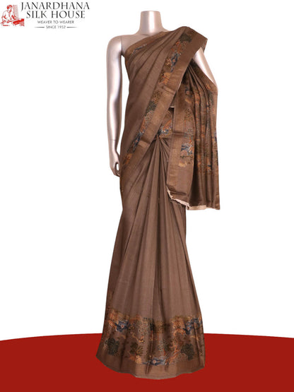 Pure Printed Zari Tussar Silk Saree AK208621