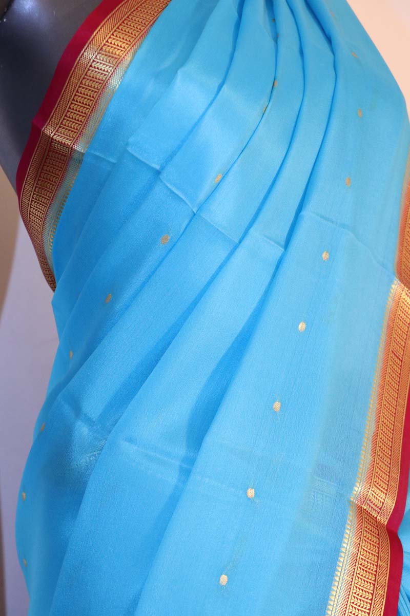 Traditional Butta Pure Mysore Crepe Silk Saree AI215073
