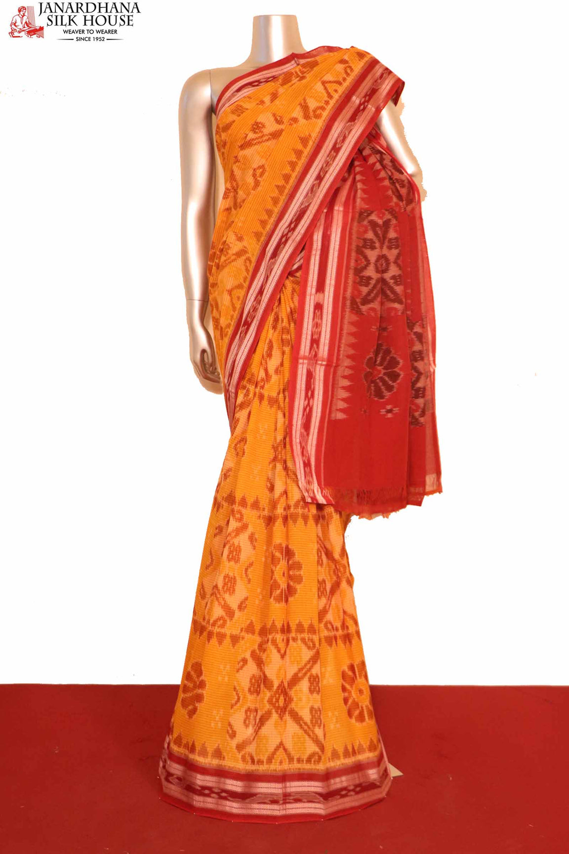 Handloom Pure Ikat Cotton Saree AI201086