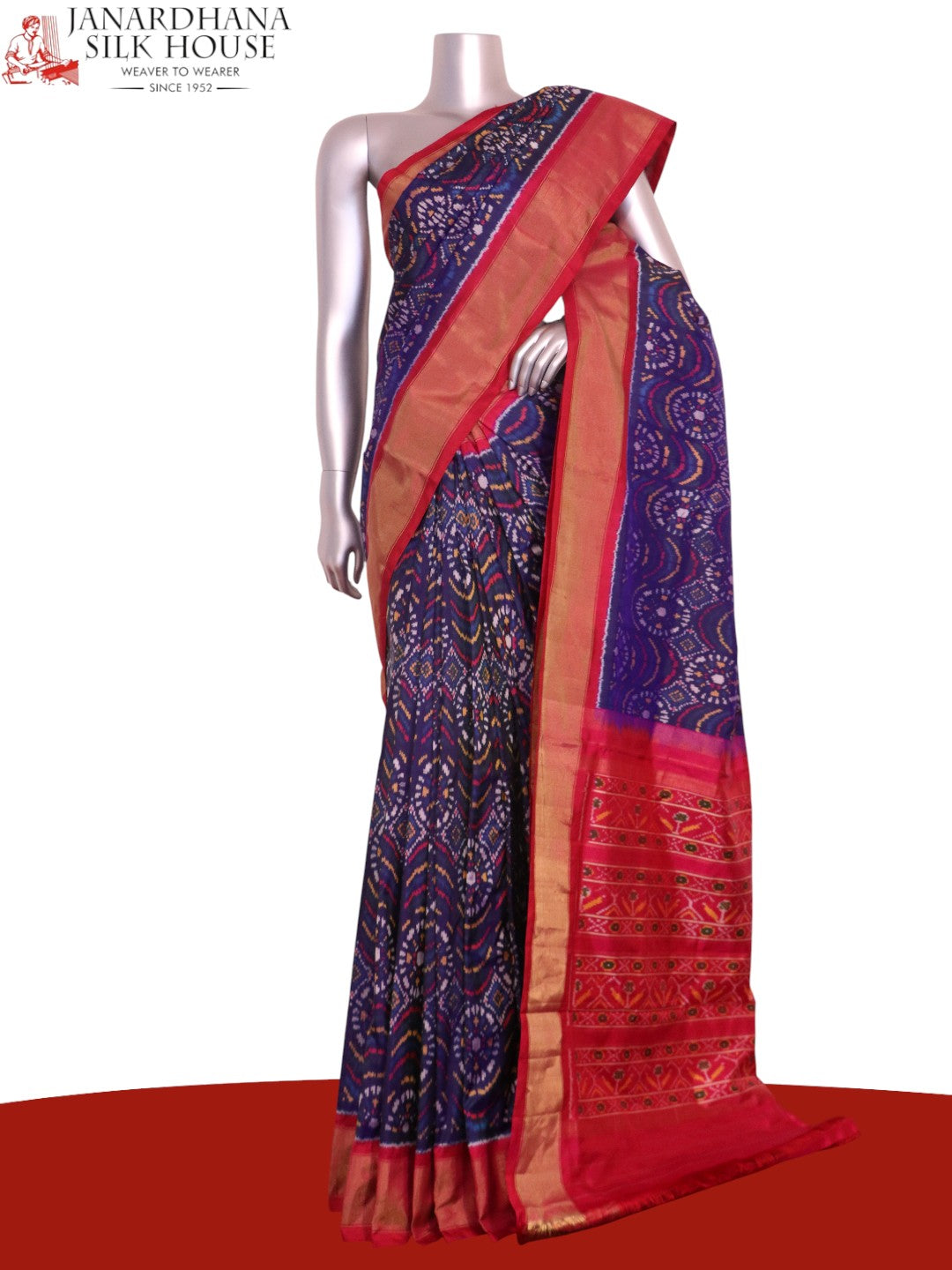 Pure Handloom Patola Ikat Silk Saree AL211726