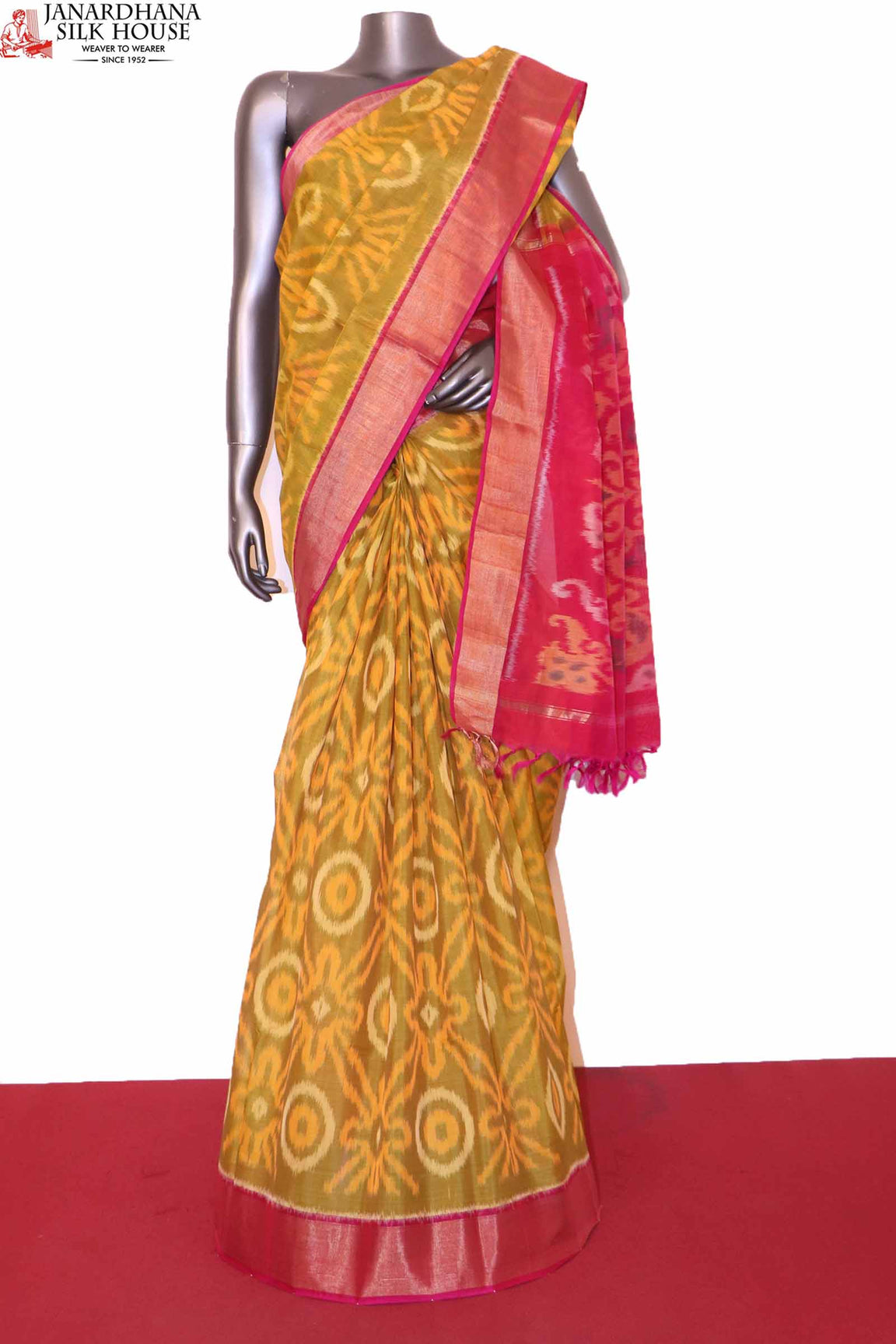 Handloom Pochampally Silk Cotton Saree AI200247