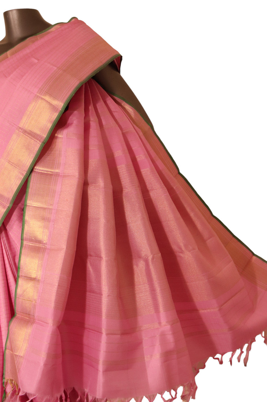 Zari Checks Pink Kanjeevaram Silk Saree AJ210008