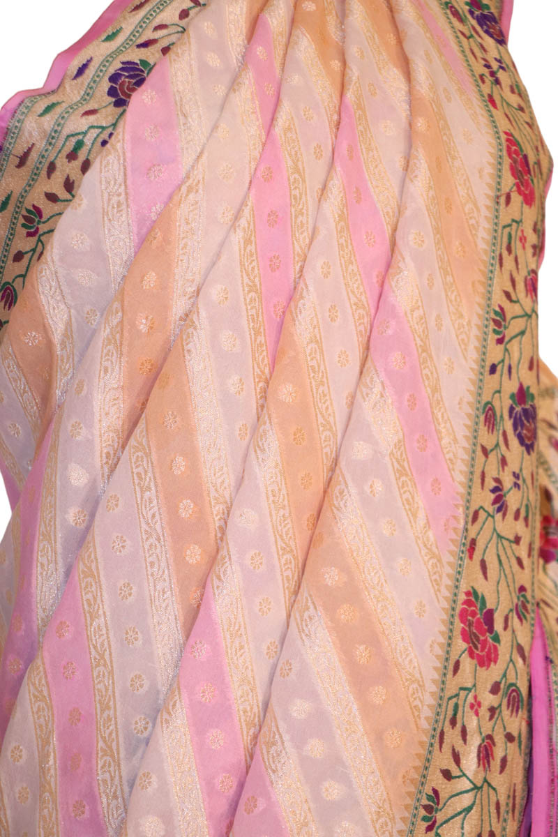 Meenakari Wedding Banarasi Georgette Silk Saree AJ202642