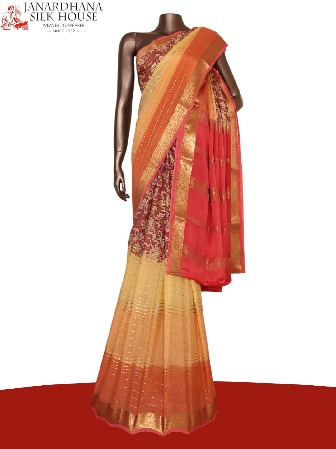 Pure Printed Mysore Crepe Silk Saree AK208984