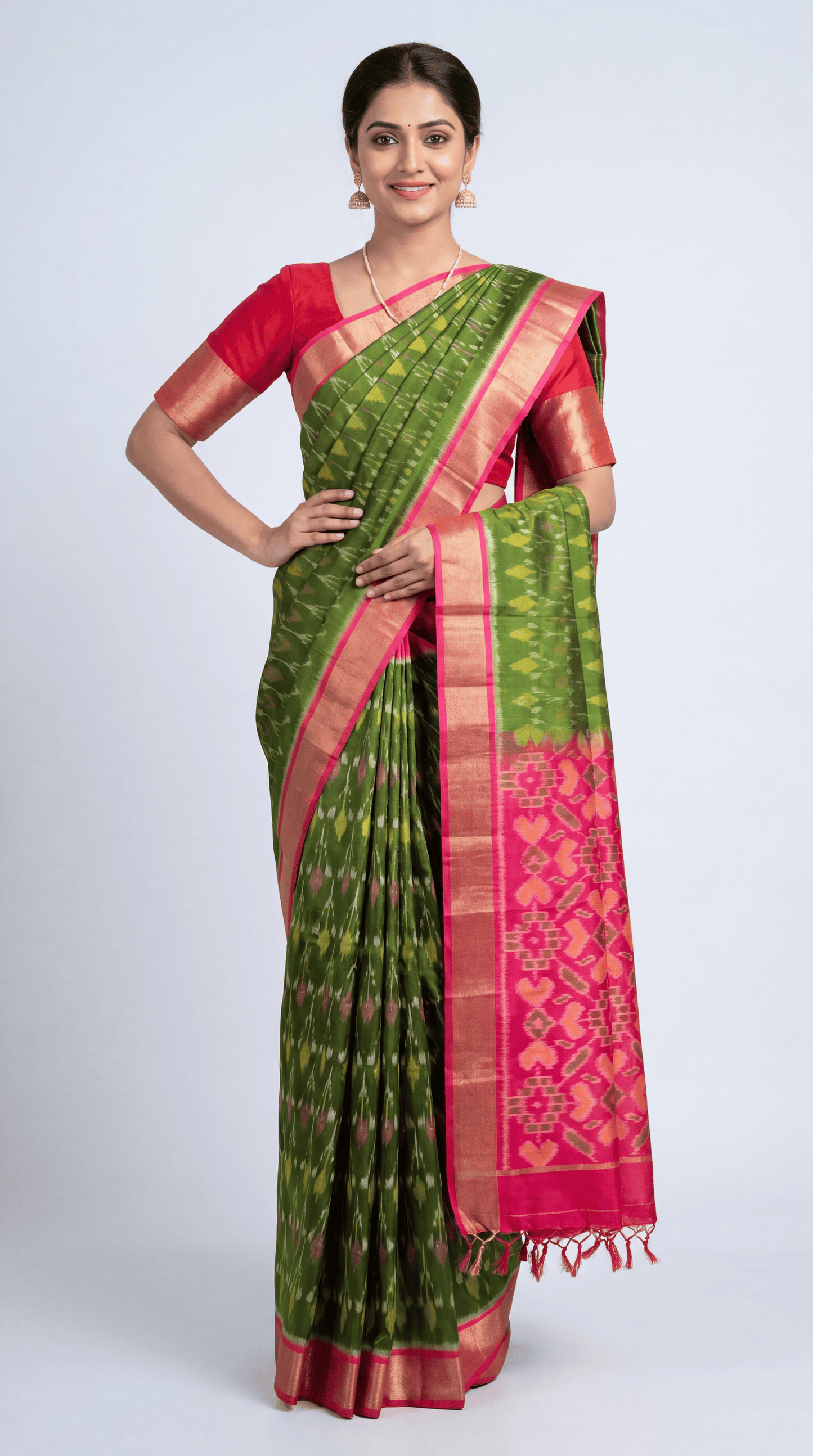 designer exclusive handloom ikat soft silk saree al211566