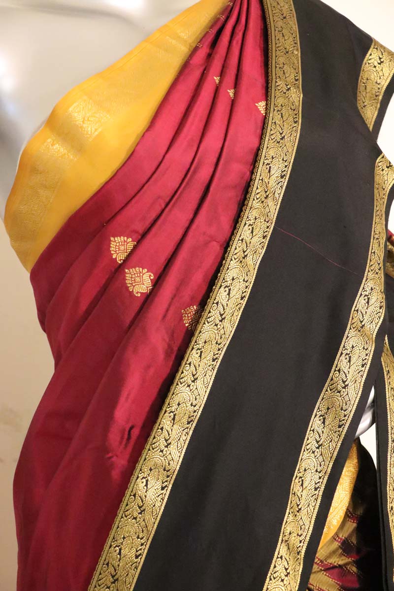 Ganga Jamuna Double Contrast South Silk Saree AI214652