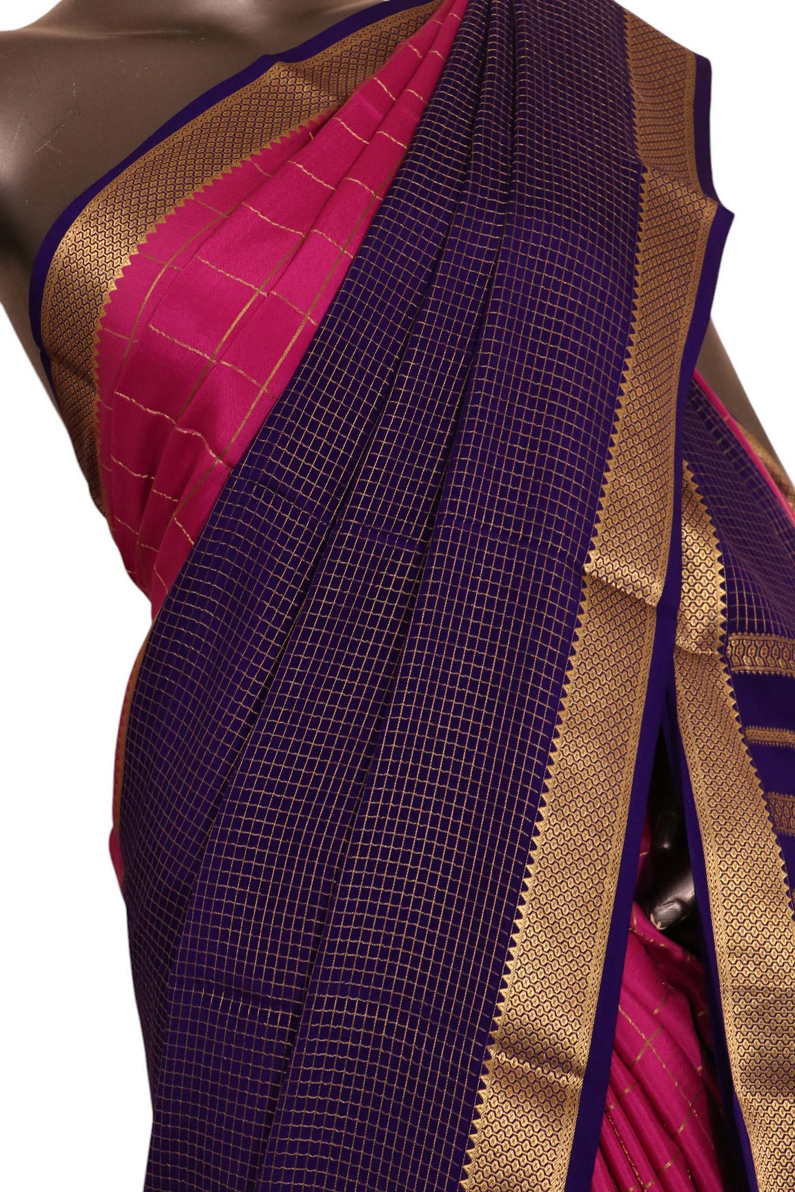Pure Contrast Mysore Crepe Silk Saree AK209391