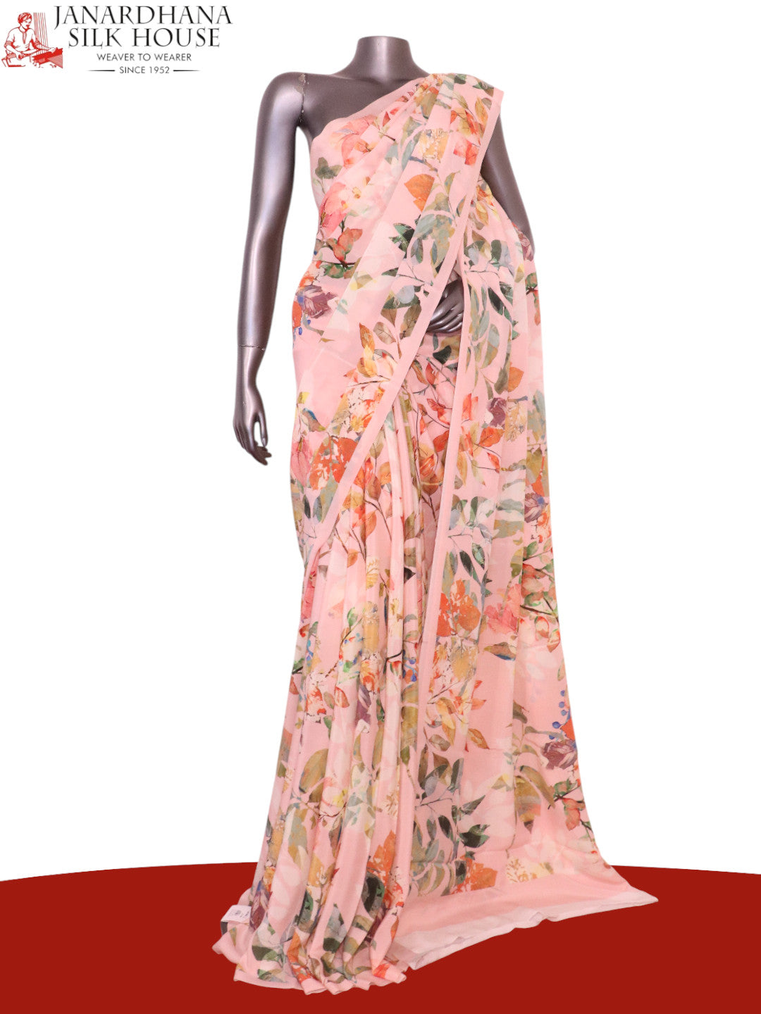 Floral  Pure Crepe Silk Saree AL200628