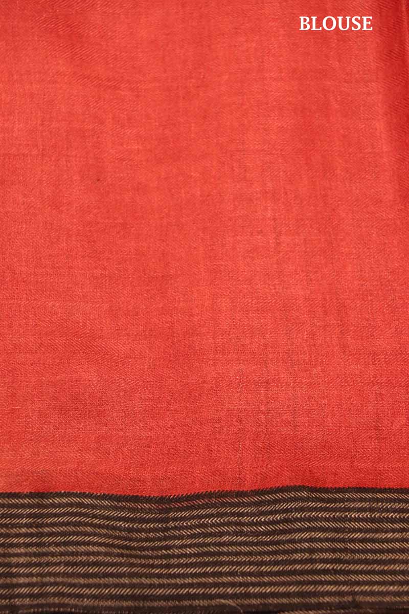 Handloom Printed Tussar Silk Saree AI208504