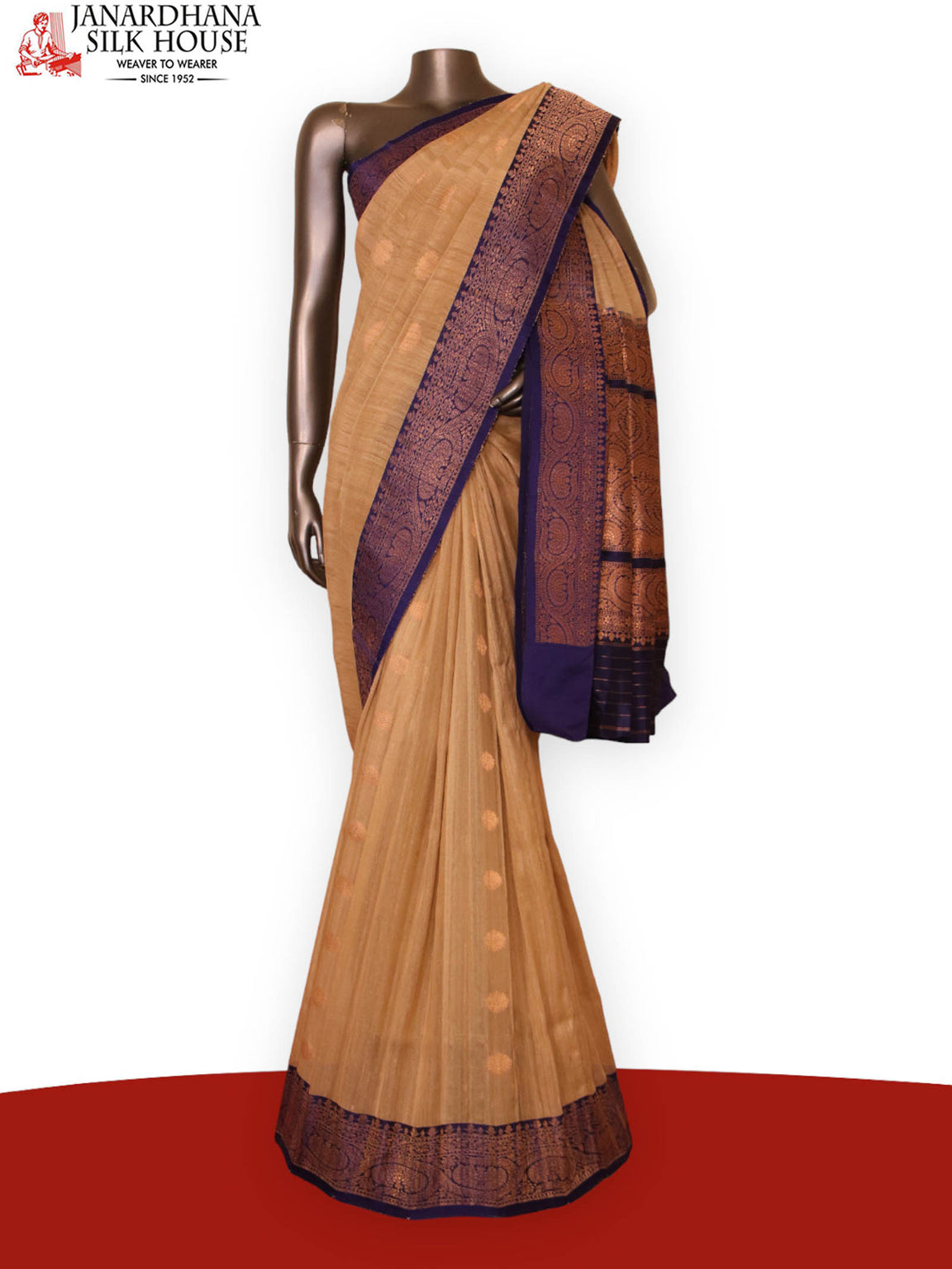 Exclusive Classic Contrast Handloom Tussar Silk Saree AJ202599