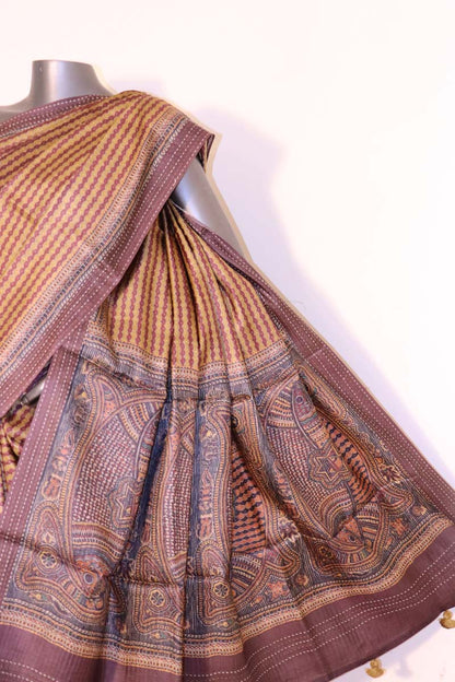 Madhubani Exclusive Pure Tussar Silk Saree AI208583