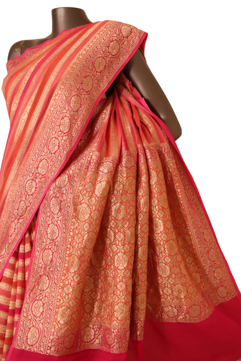 Wedding Exclusive Banarasi Georgette Silk Saree AJ202463
