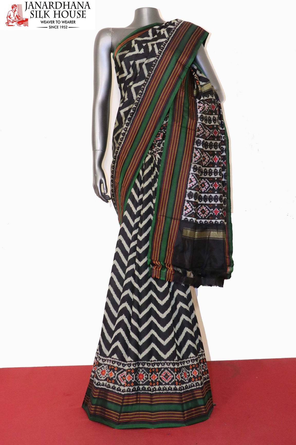 Handloom Ikat Patola Silk Saree AJ201156