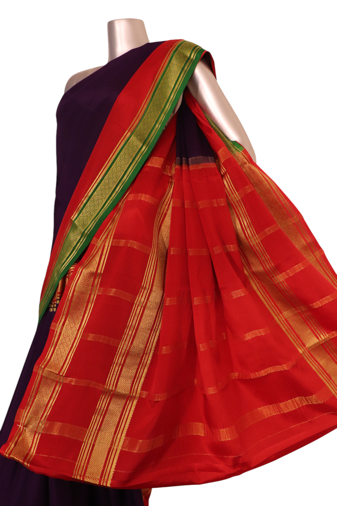 Pure Multi Contrast Mysore Crepe Silk Saree AK210499