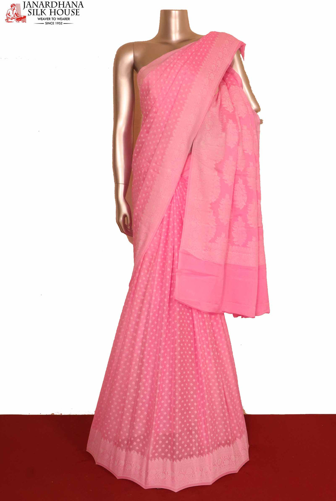 Thread Weave Pure Crepe Silk Saree AG210085