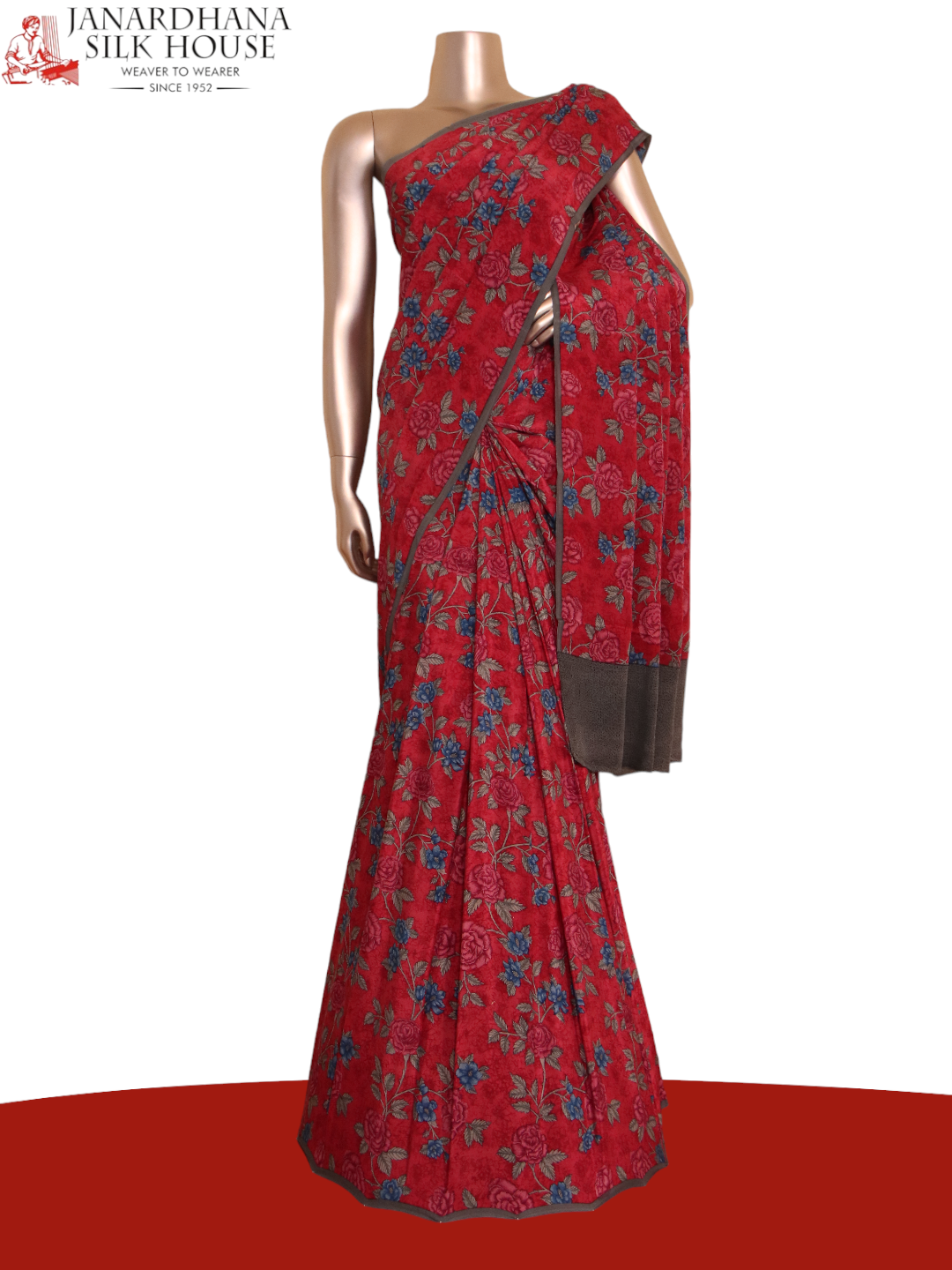Exclusive Floral Pure Crepe Silk Saree AJ205470