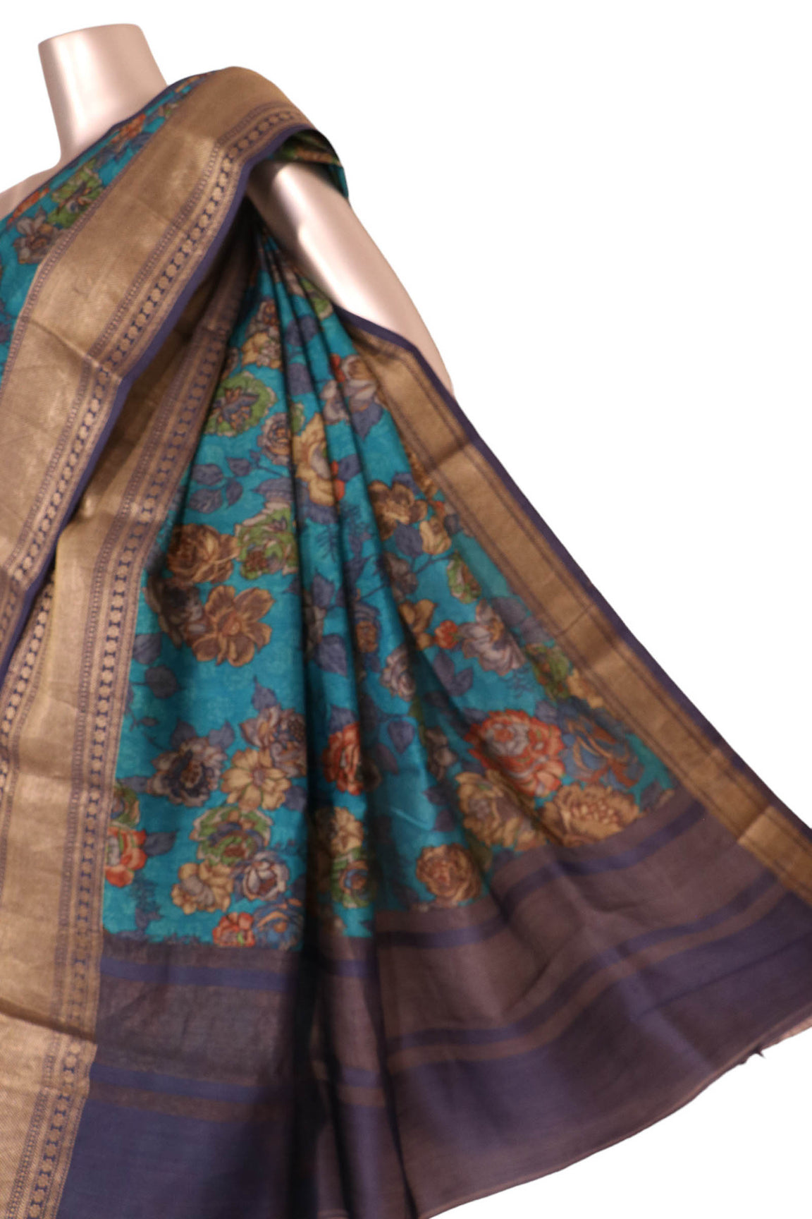 Designer Floral Printed Silk Saree AJ213007