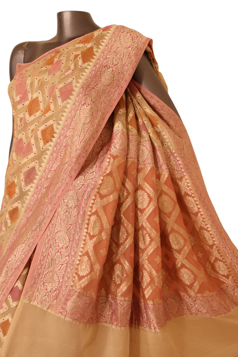 Designer Meenakari Banarasi Georgette Silk Saree AJ202576