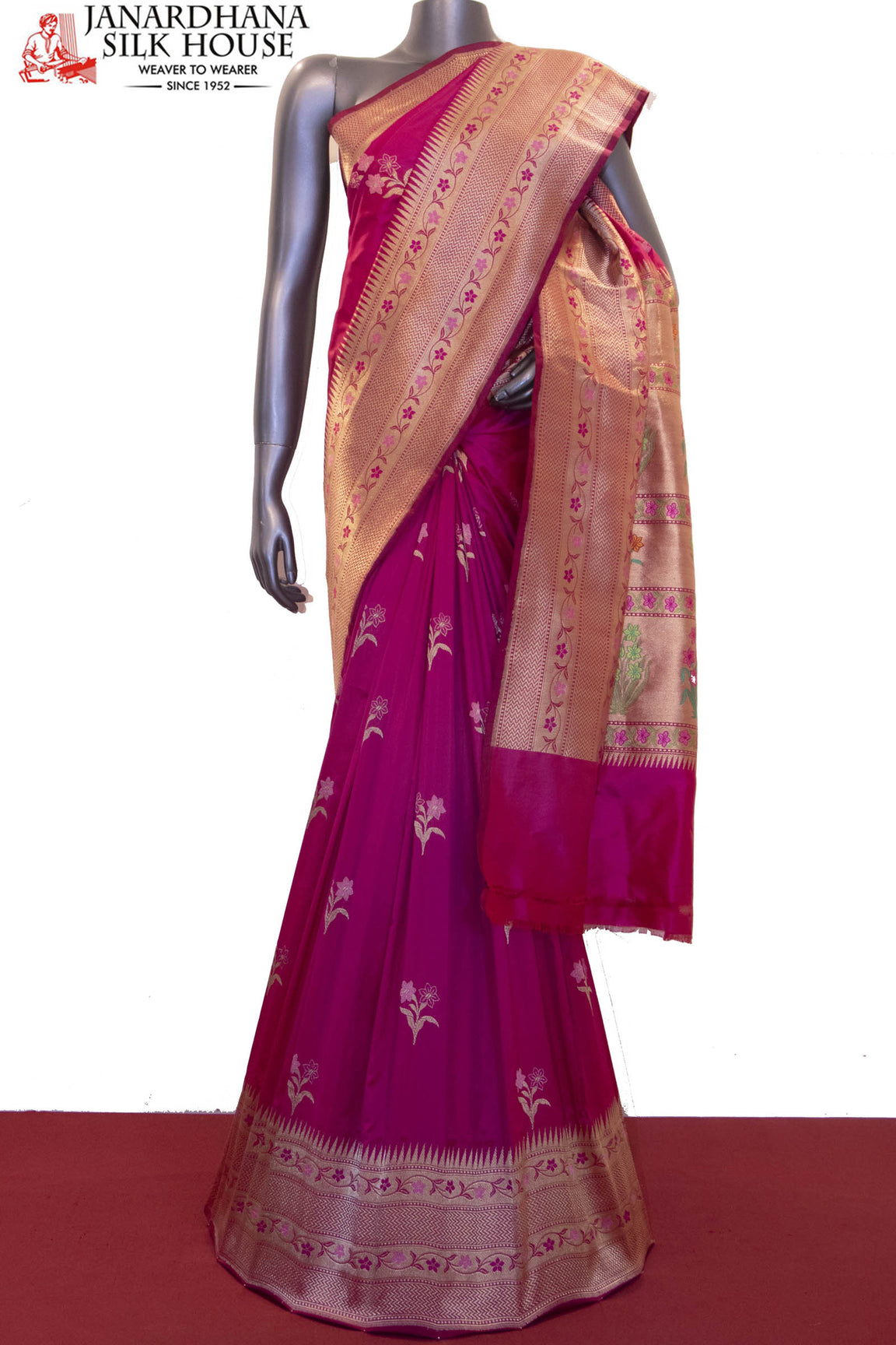 Exquisite &amp; Designer Meenakari Wedding Banarasi Silk Saree AF205378