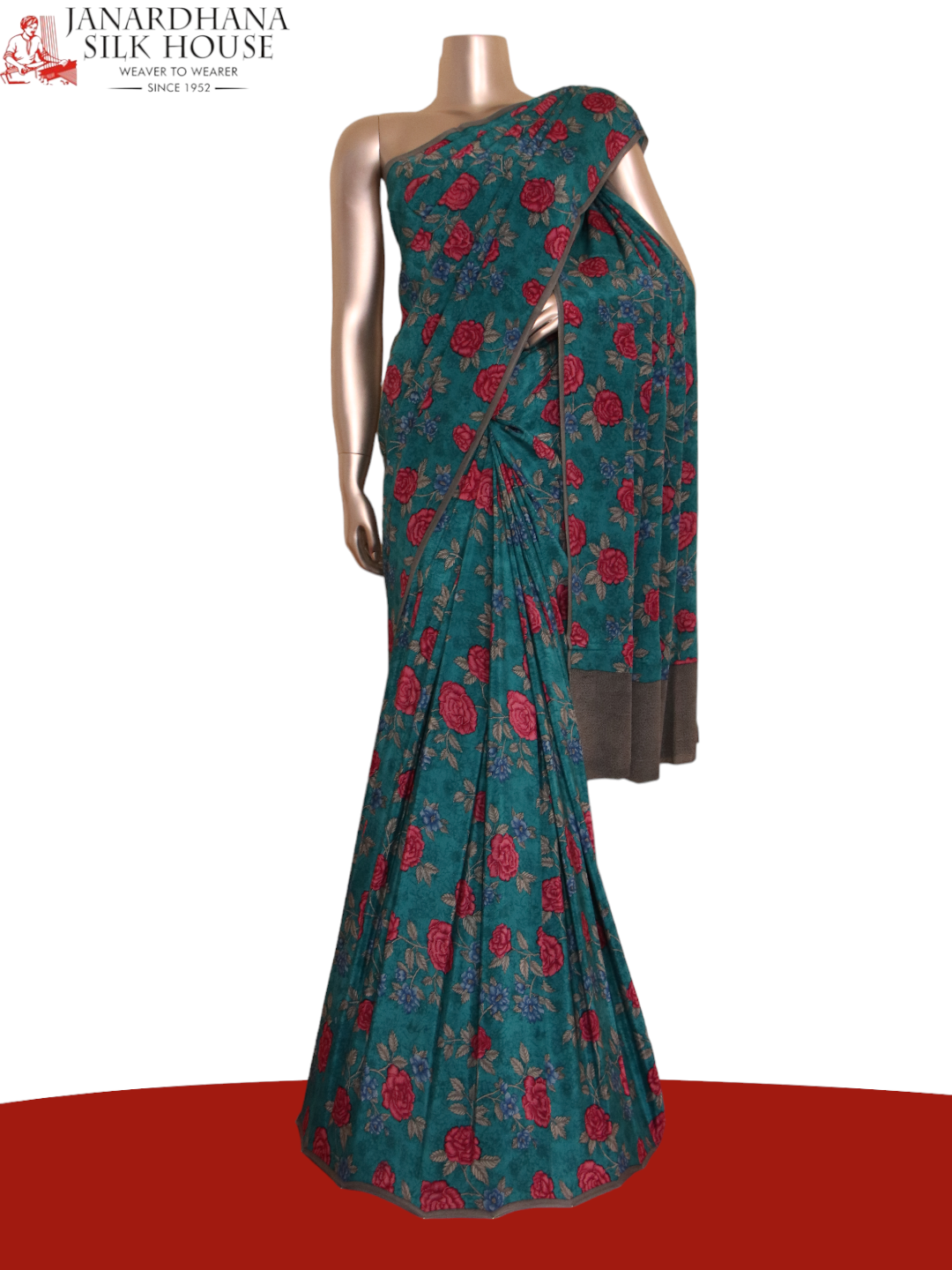Exclusive Floral Pure Crepe Silk Saree AJ205472