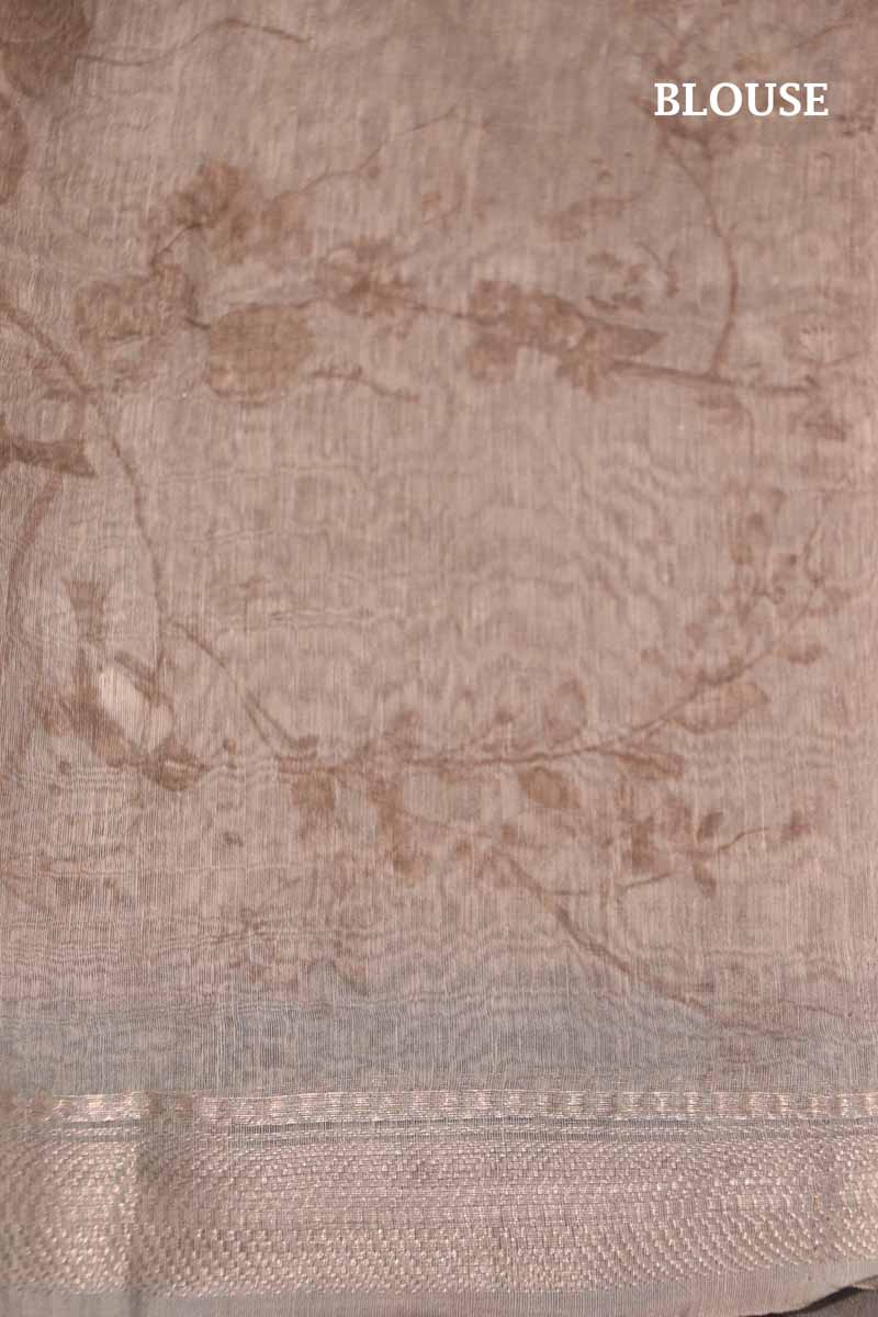 Floral Linen Silk Saree AH202864