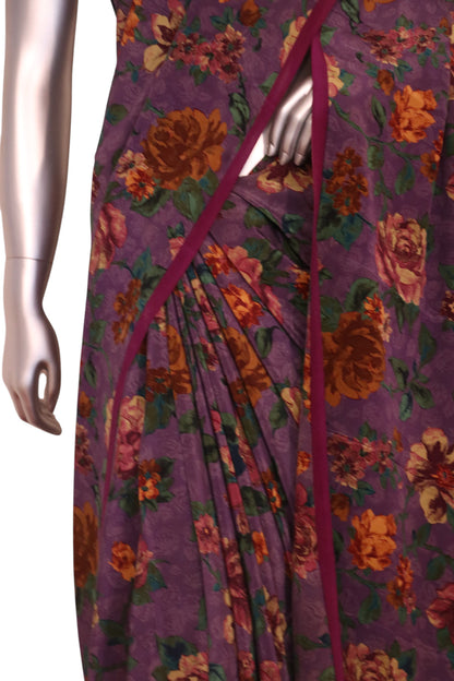 Floral  Pure Crepe Silk Saree AK206225