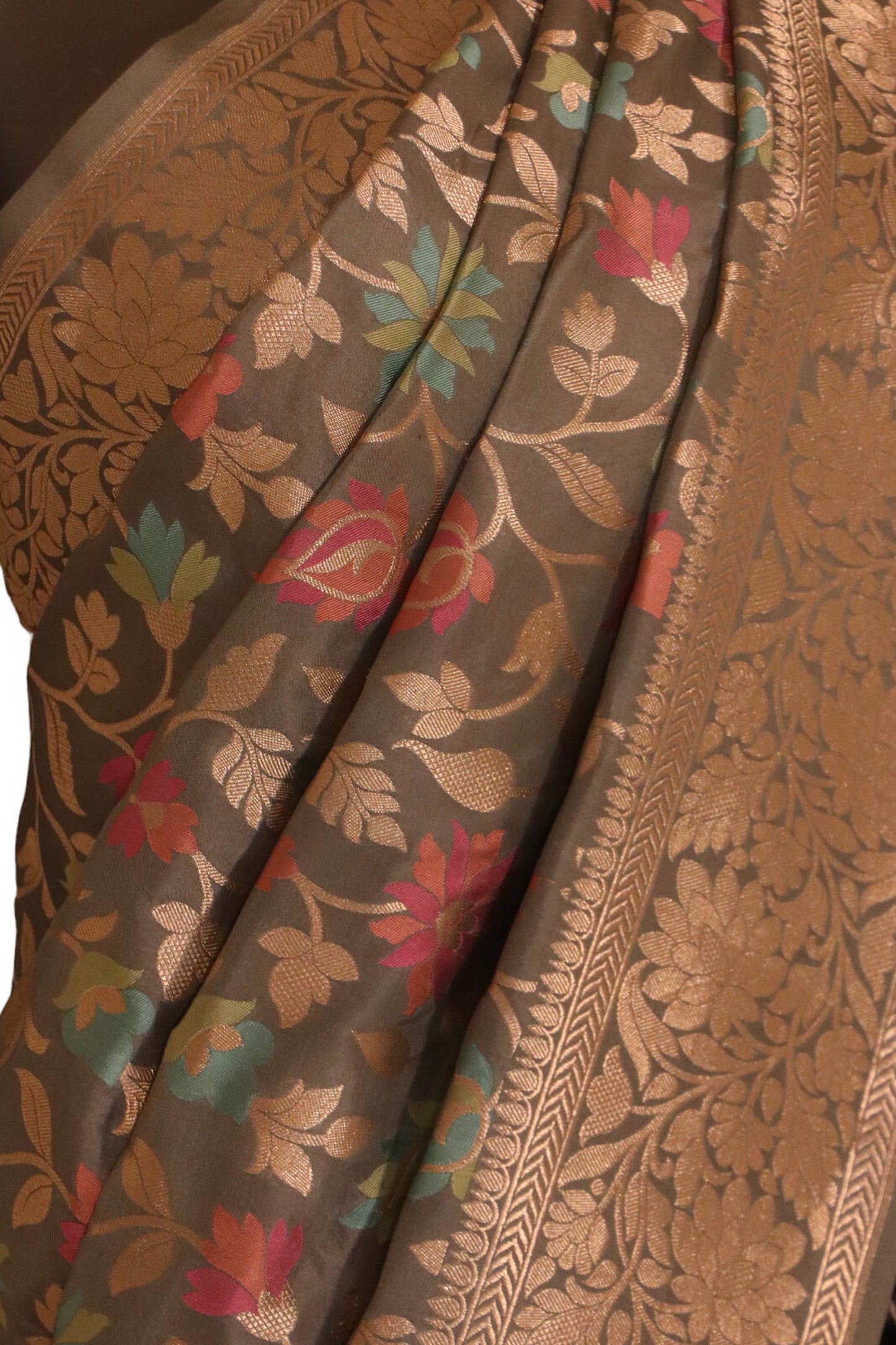 grand floral wedding banarasi silk saree aj209235