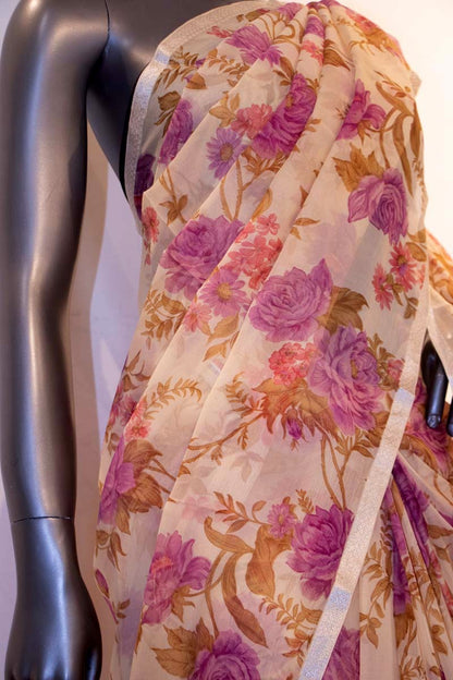 Designer &amp; Exclusive Floral Prints Pure Silk Chiffon AF212520