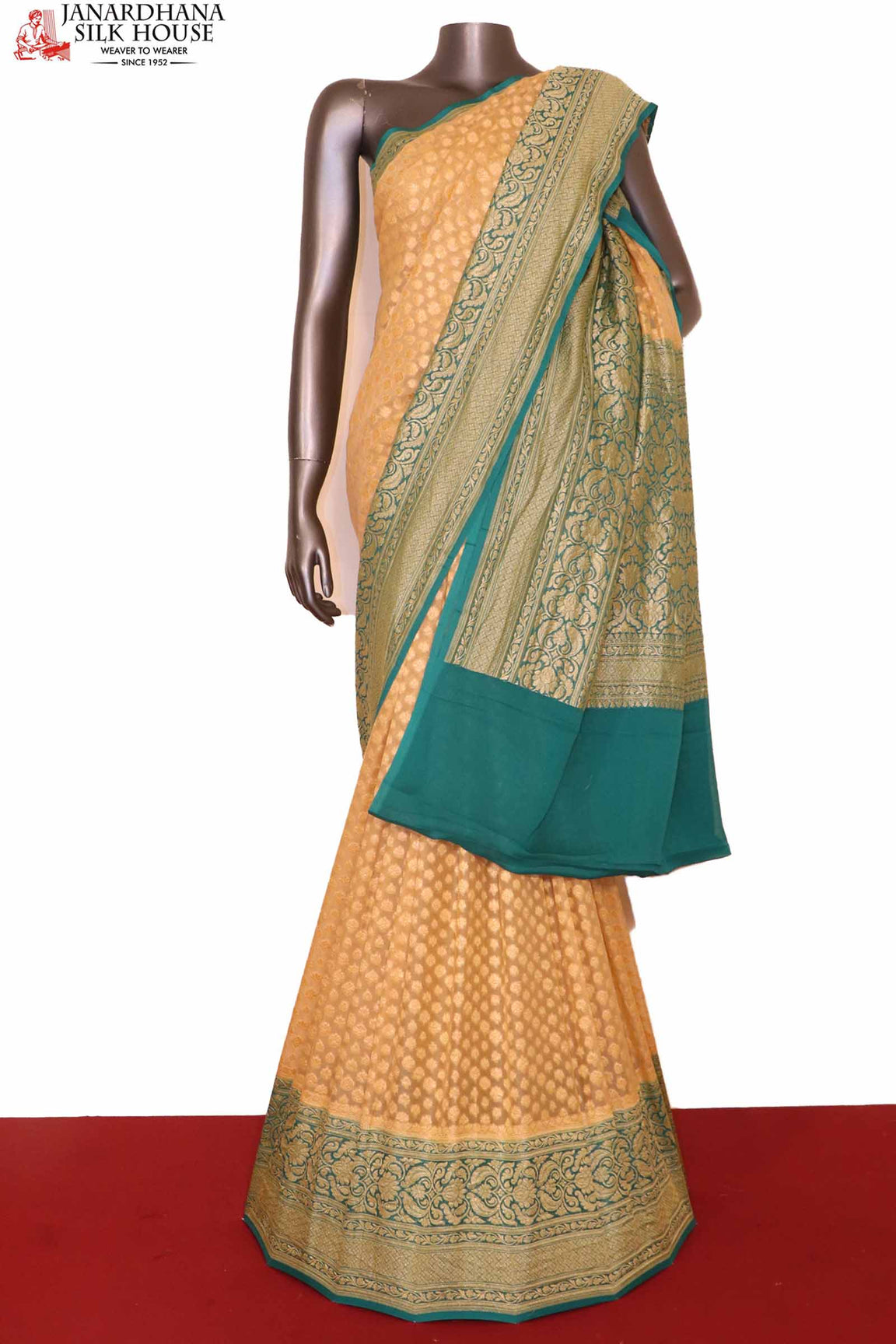 Exclusive Butta Contrast Banarasi Georgette Silk Saree  AG211033