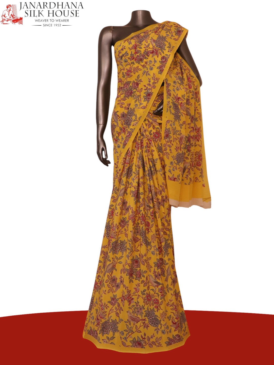 Floral Pure Crepe Silk Saree AK210961