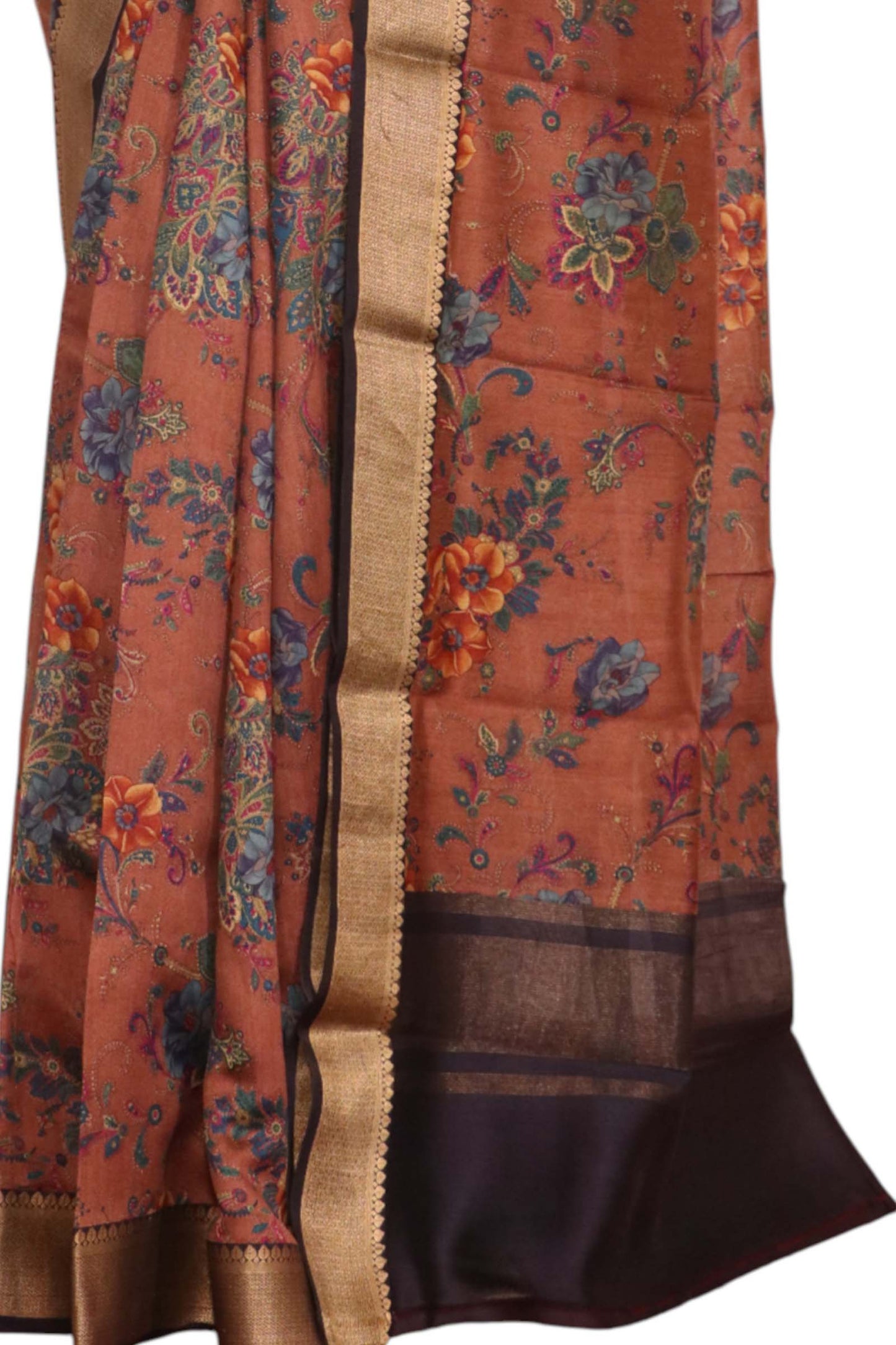 floral pure printed silk saree ak206211
