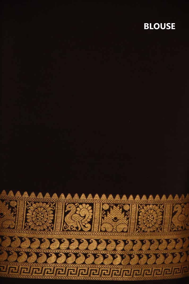 Traditional Contrast Pure Mysore Crepe Silk Saree  AJ203433