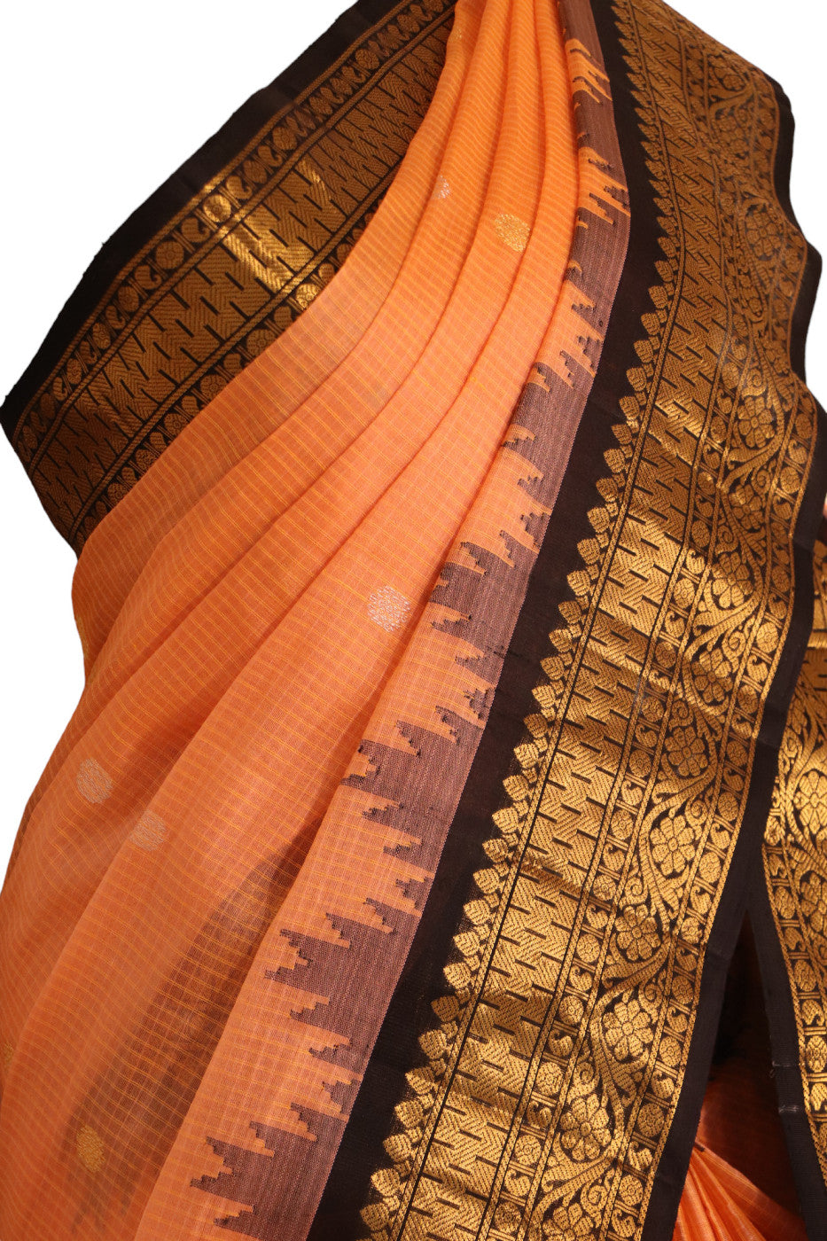 Traditional Temple Handloom Gadwal Silk Cotton Saree AJ211223