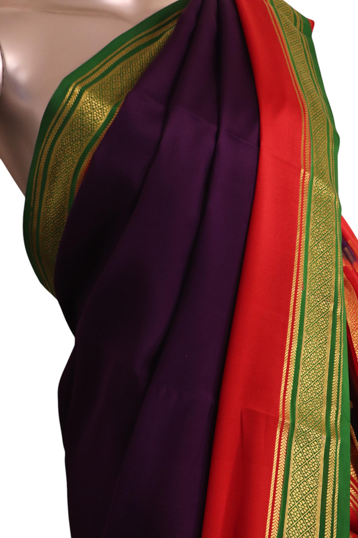 Pure Multi Contrast Mysore Crepe Silk Saree AK210499