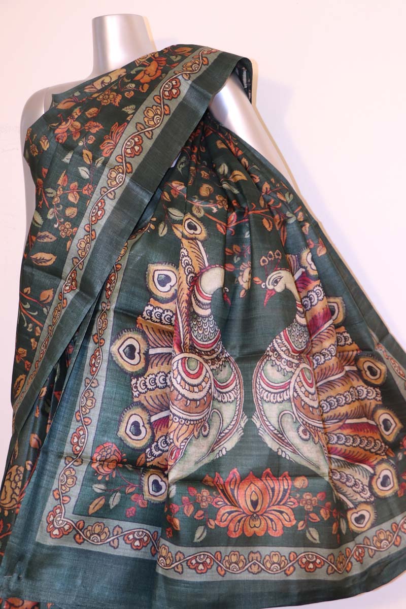 Exclusive Printed Pure Tussar Silk Saree AI207502