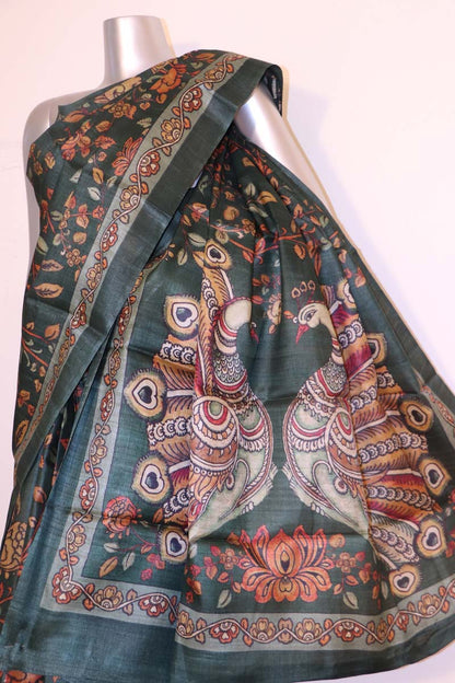 Exclusive Printed Pure Tussar Silk Saree AI207502