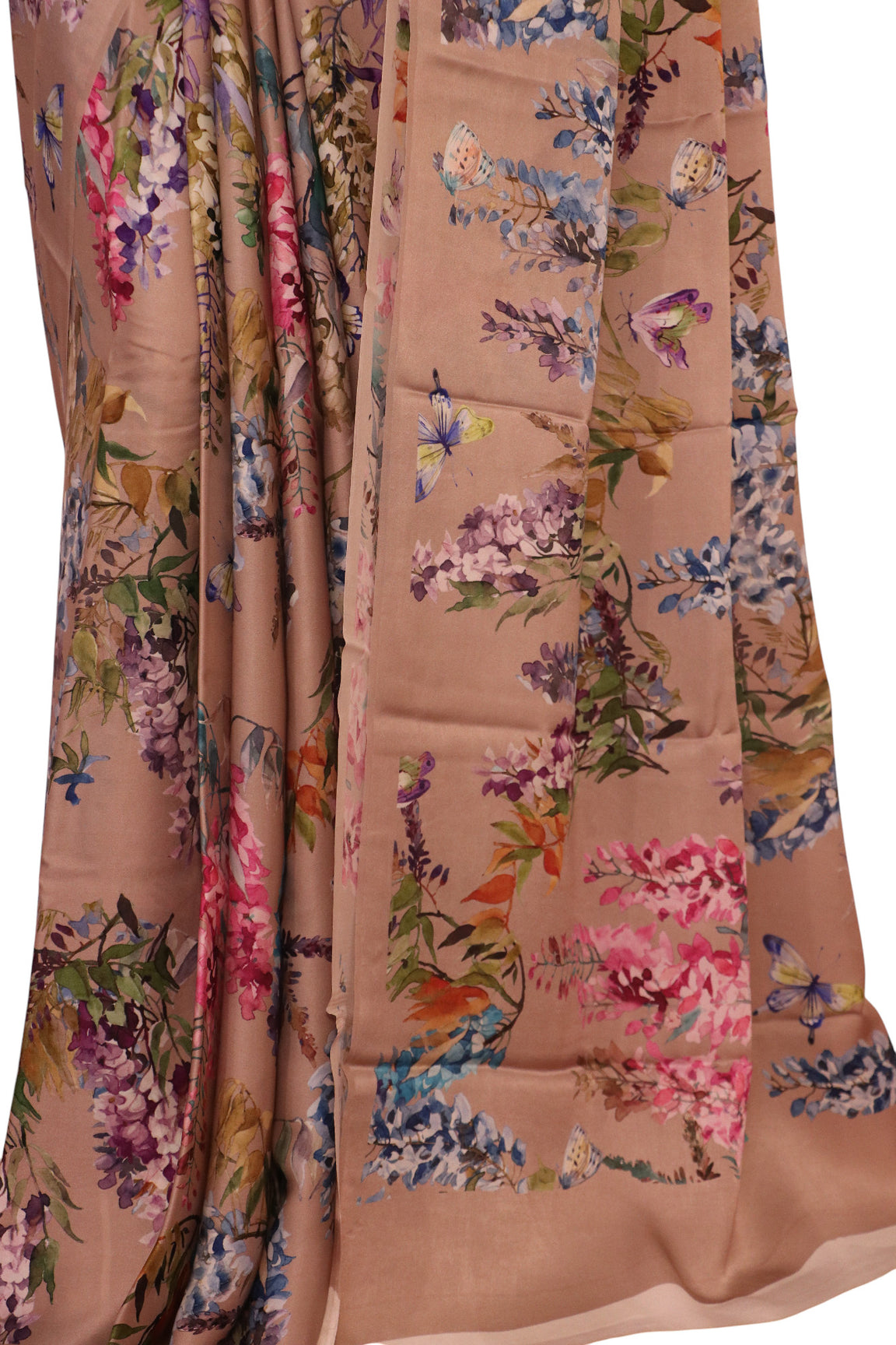 Designer Floral Pure Satin Crepe Silk Saree AK212684