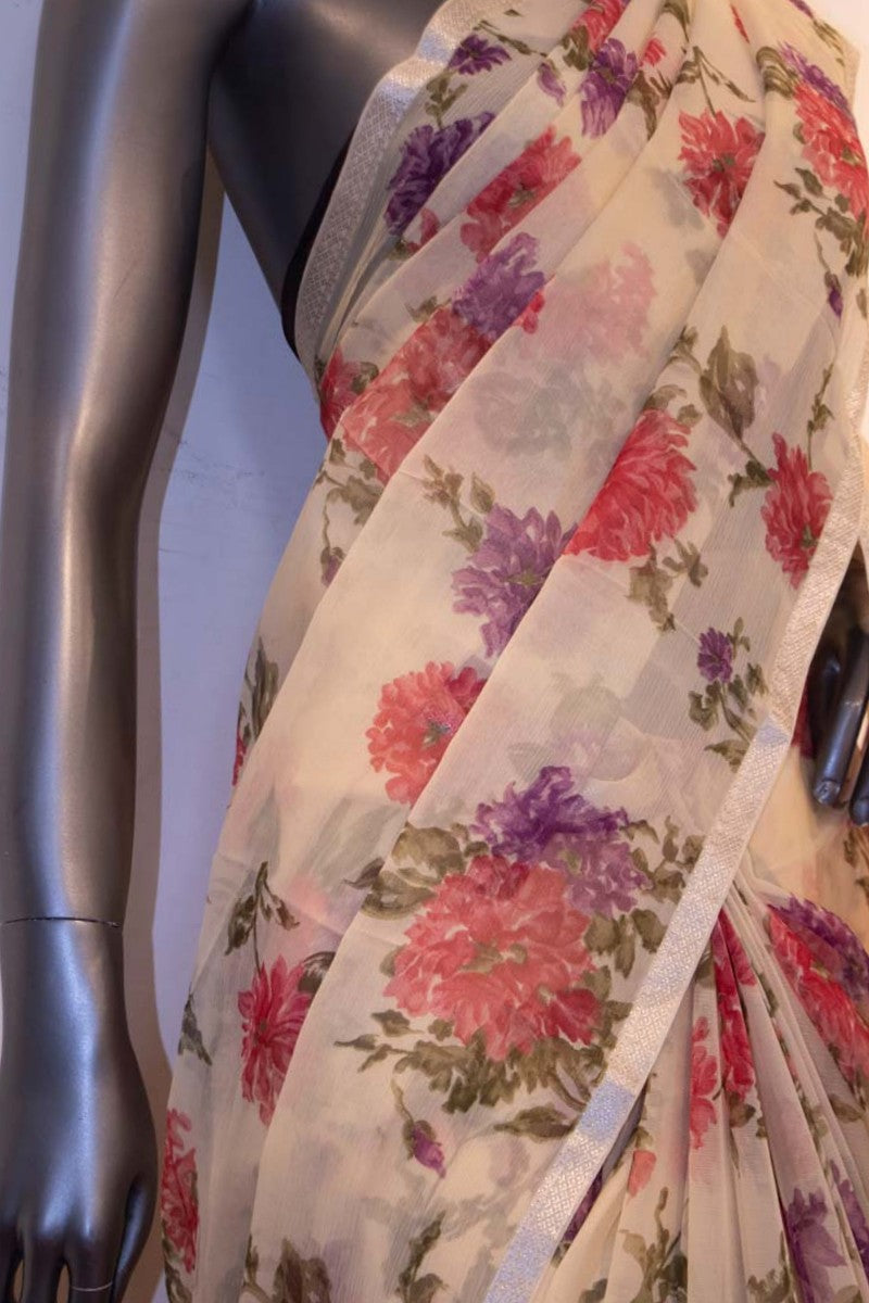 Designer &amp; Exclusive Floral Prints Pure Silk Chiffon AF212523