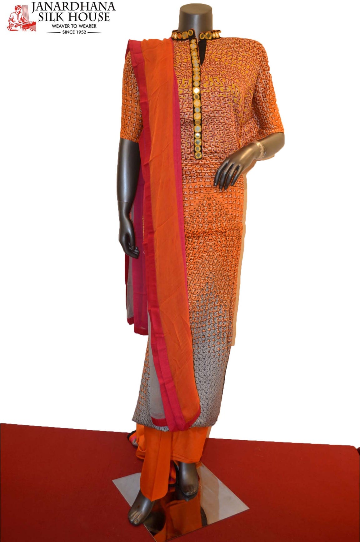 Party Wear Exclusive Semi Stitched Pure Cotton Suit AB203757