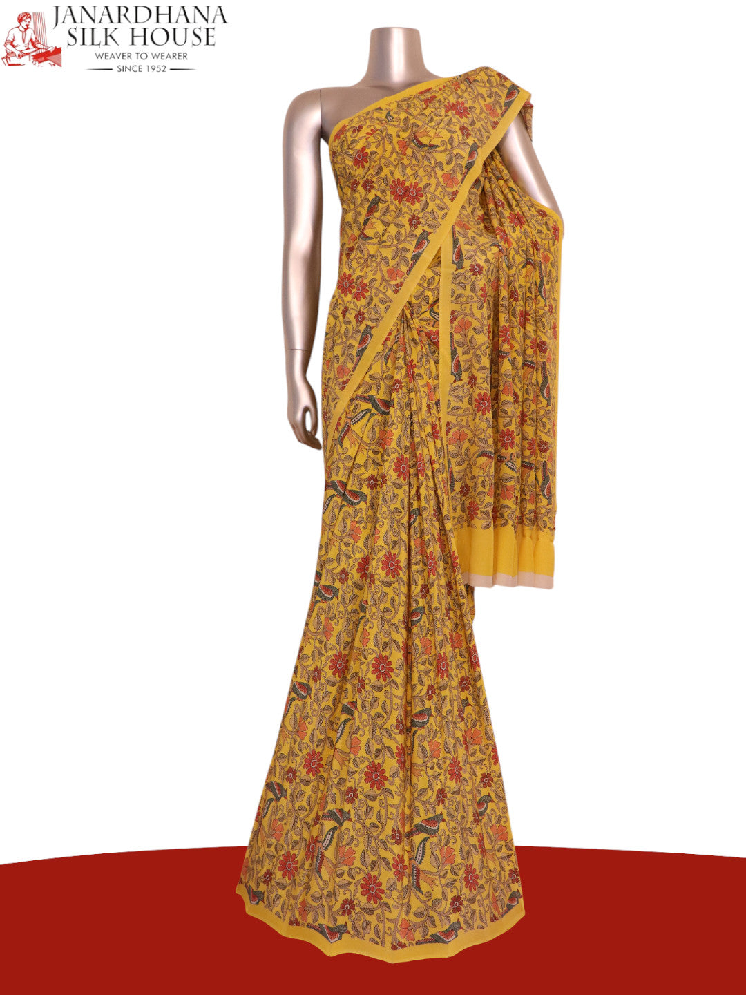 Floral Pure Crepe Silk Saree AK210952