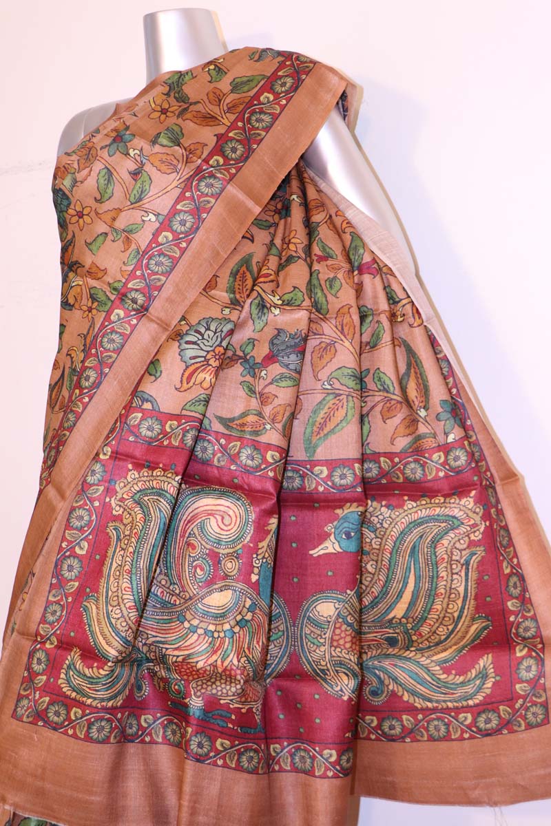 Exclusive Printed Pure Tussar Silk Saree AI207501