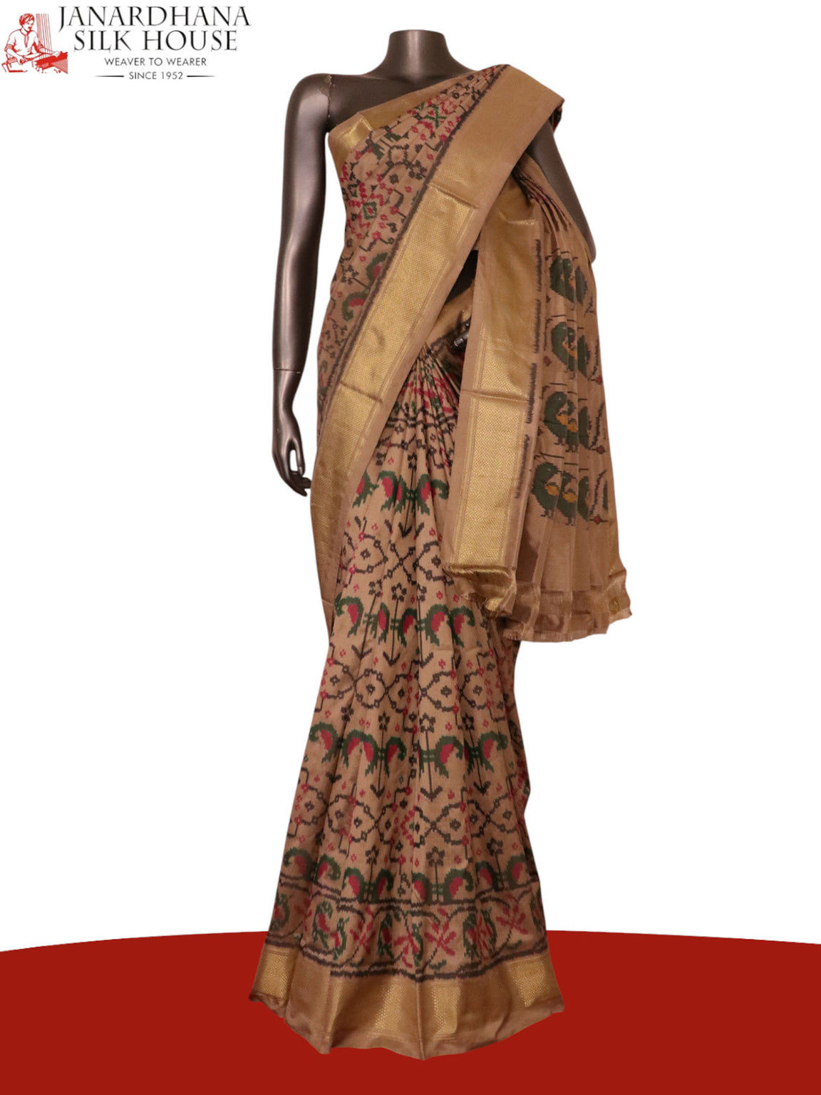 Pure Handloom Patola Ikat Silk Saree AK212715
